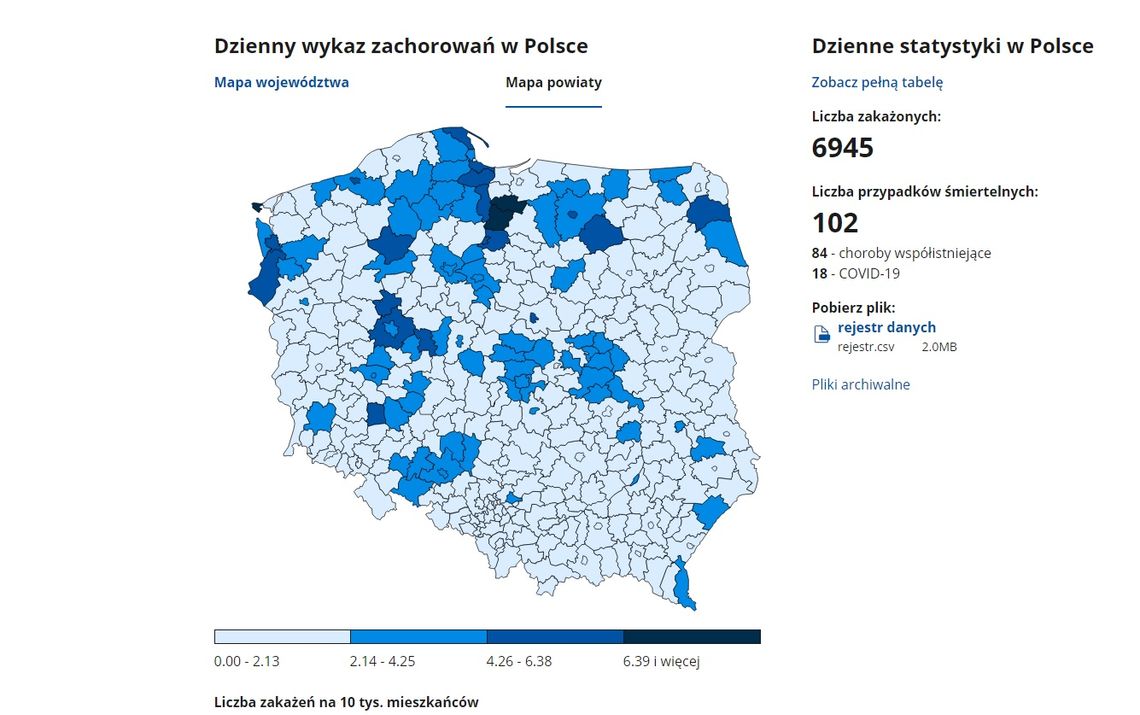 Nasz powiat i województwo wypadają pod względem zakażeń najgorzej w Polsce