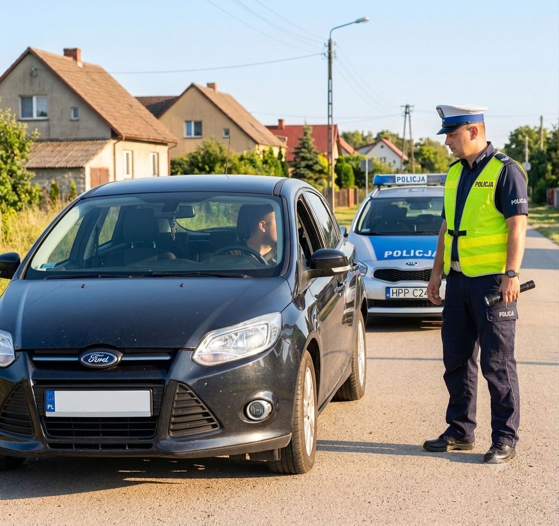 Nerwowość podczas rutynowej kontroli. Co próbował ukryć kierowca Forda?