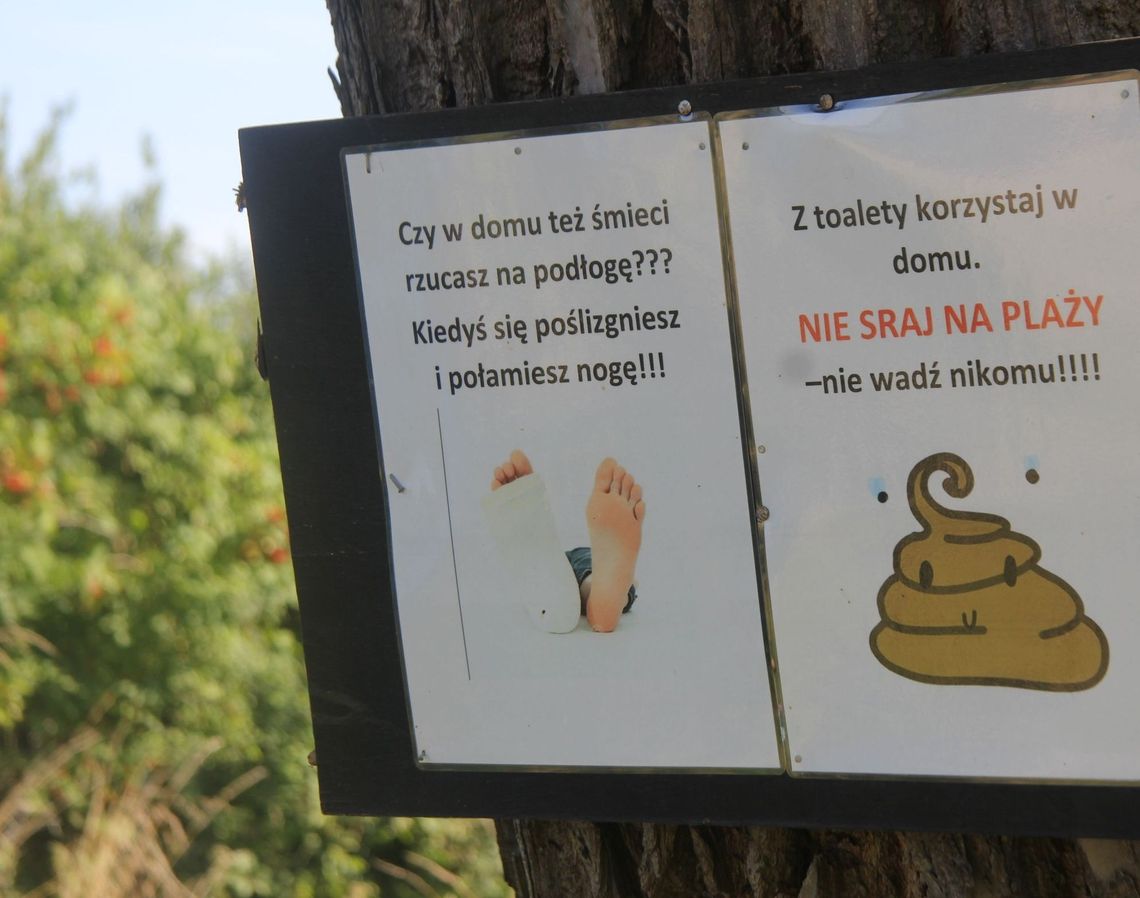 Nietypowe ostrzeżenia na plaży