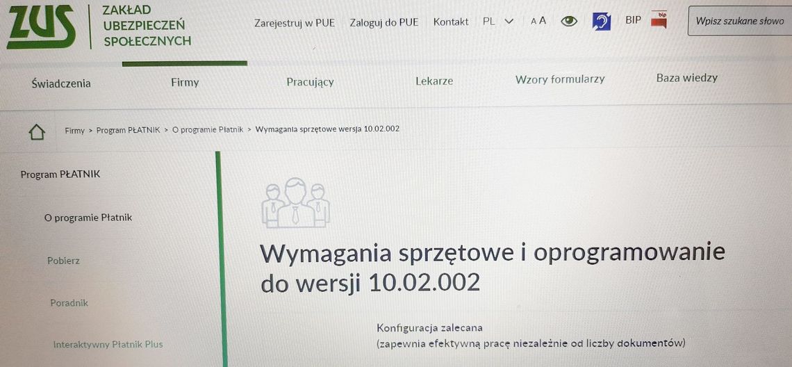 Obowiązywać będzie tylko Płatnik 10.02.002. Stara wersja traci ważność