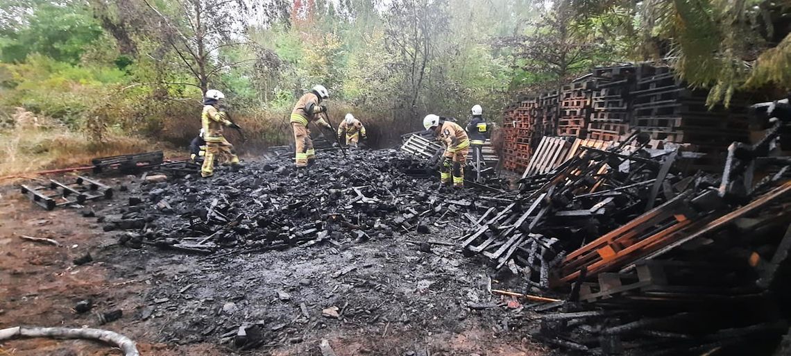 Płonęło składowisko palet