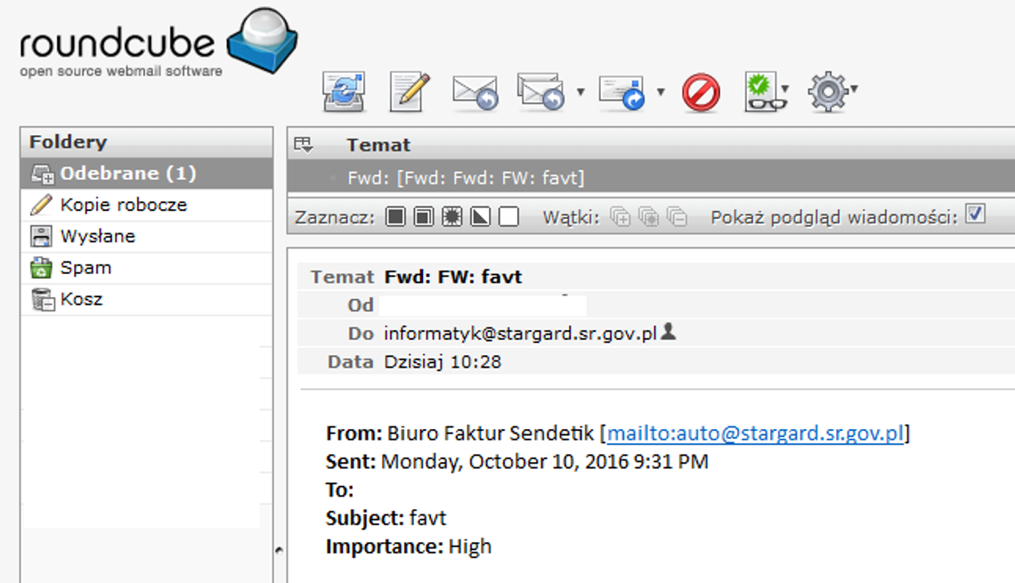 Podszywa się pod sąd i rozsyła fałszywe maile Podszywa się pod sąd i rozsyła fałszywe maile