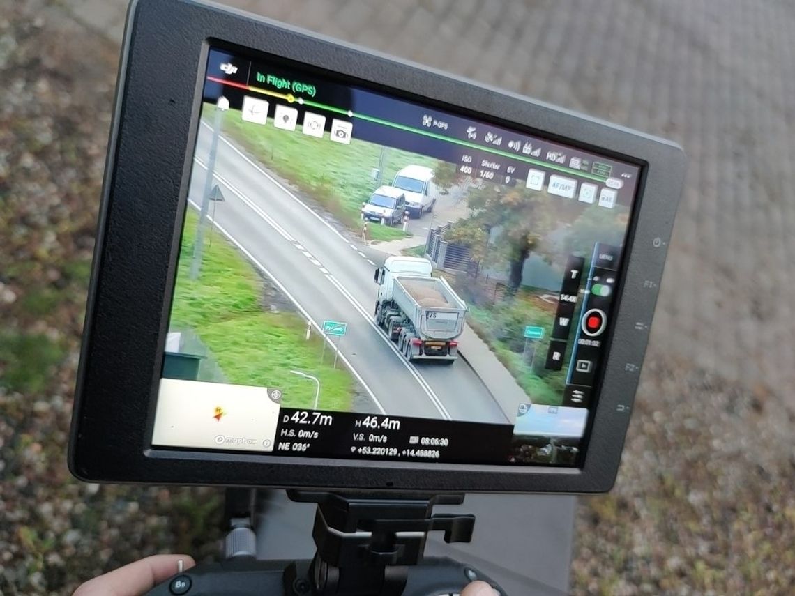 Policyjny dron zarejestrował koło Gryfina kilkadziesiąt wykroczeń podczas kilku godzin