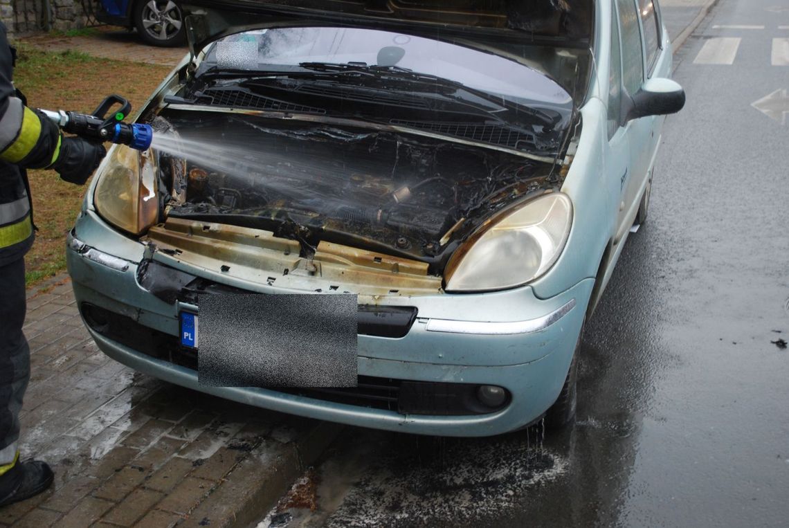 Pożar samochodu w Gryfinie