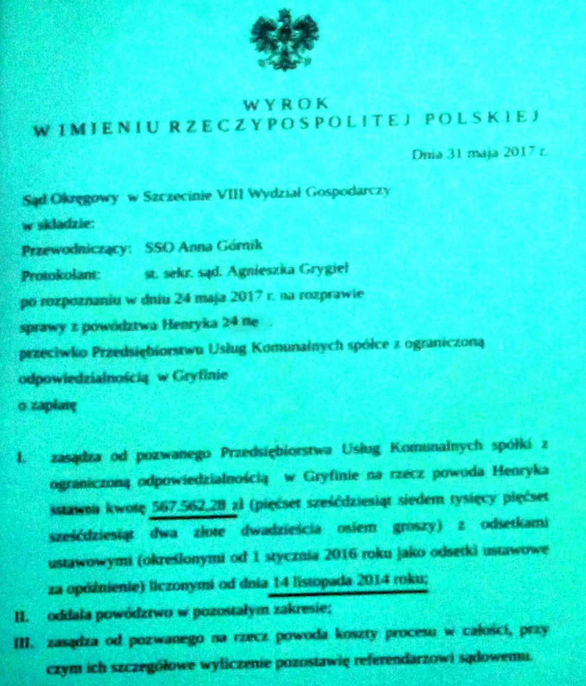 Sąd w wyroku nakazuje PUK zapłacić ponad pół mln zł. Ale to nie wszystkie koszty