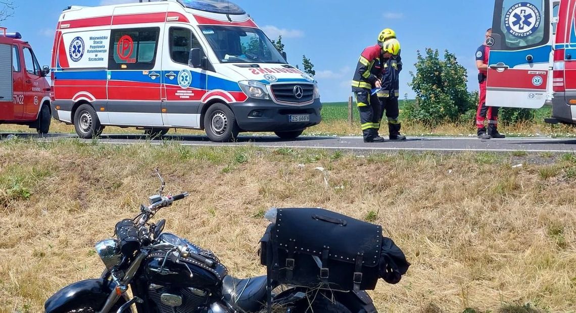 Staranował motocykl. Pasażerka w szpitalu