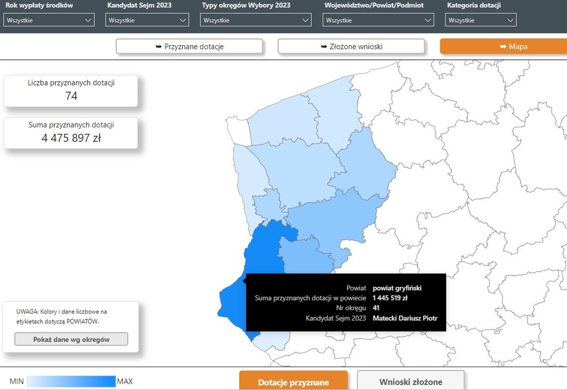 Tak przepływały miliony z Funduszu Sprawiedliwości. Na dopieszczanie wyborców jednej partii [MAPA]