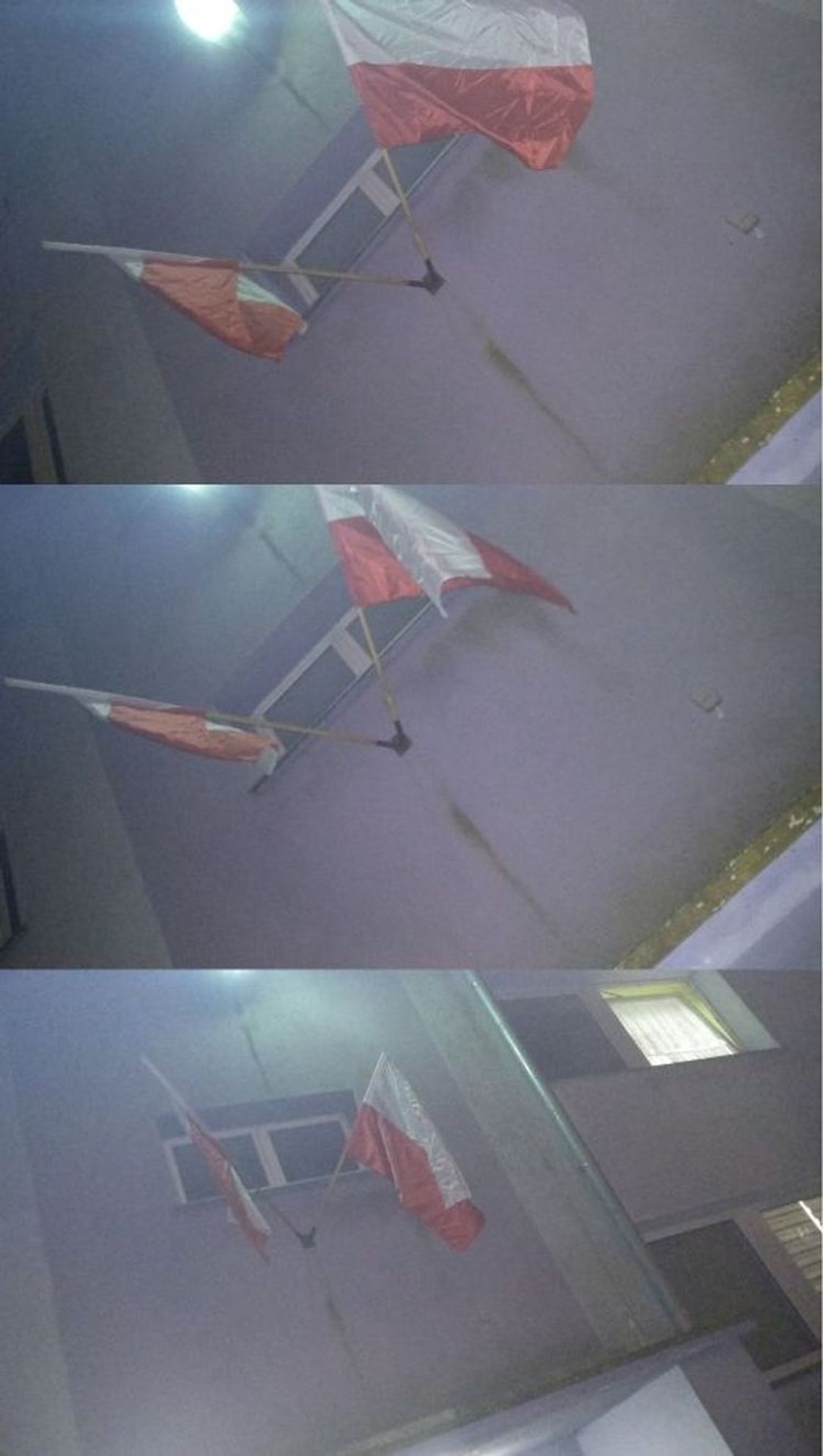 Takie flagi powiesili na bloku