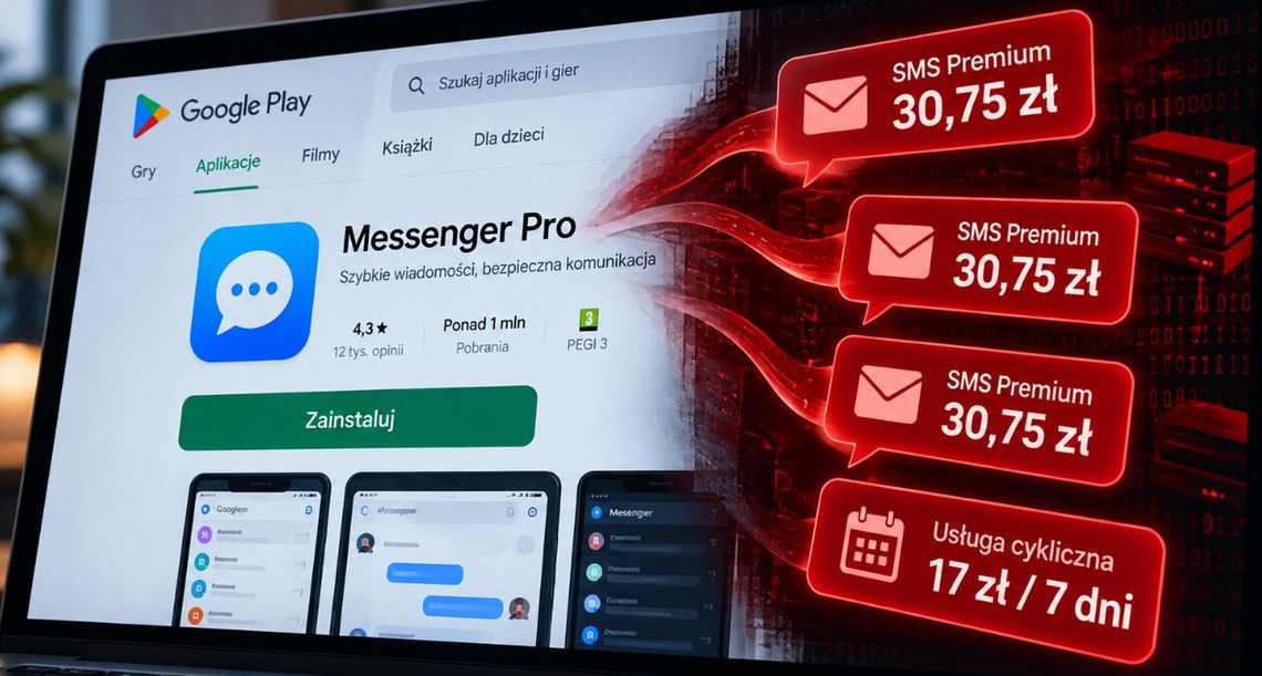 Fałszywe aplikacje w Google Play czyhały na Polaków. CERT ujawnia oszustwo na płatne SMS-y
