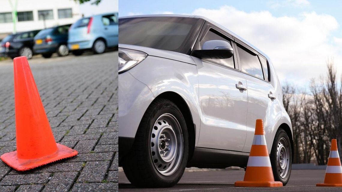 Takie "rezerwowane" miejsca parkingowe pod blokiem są niezgodne z prawem. Zgłoszenia na policję