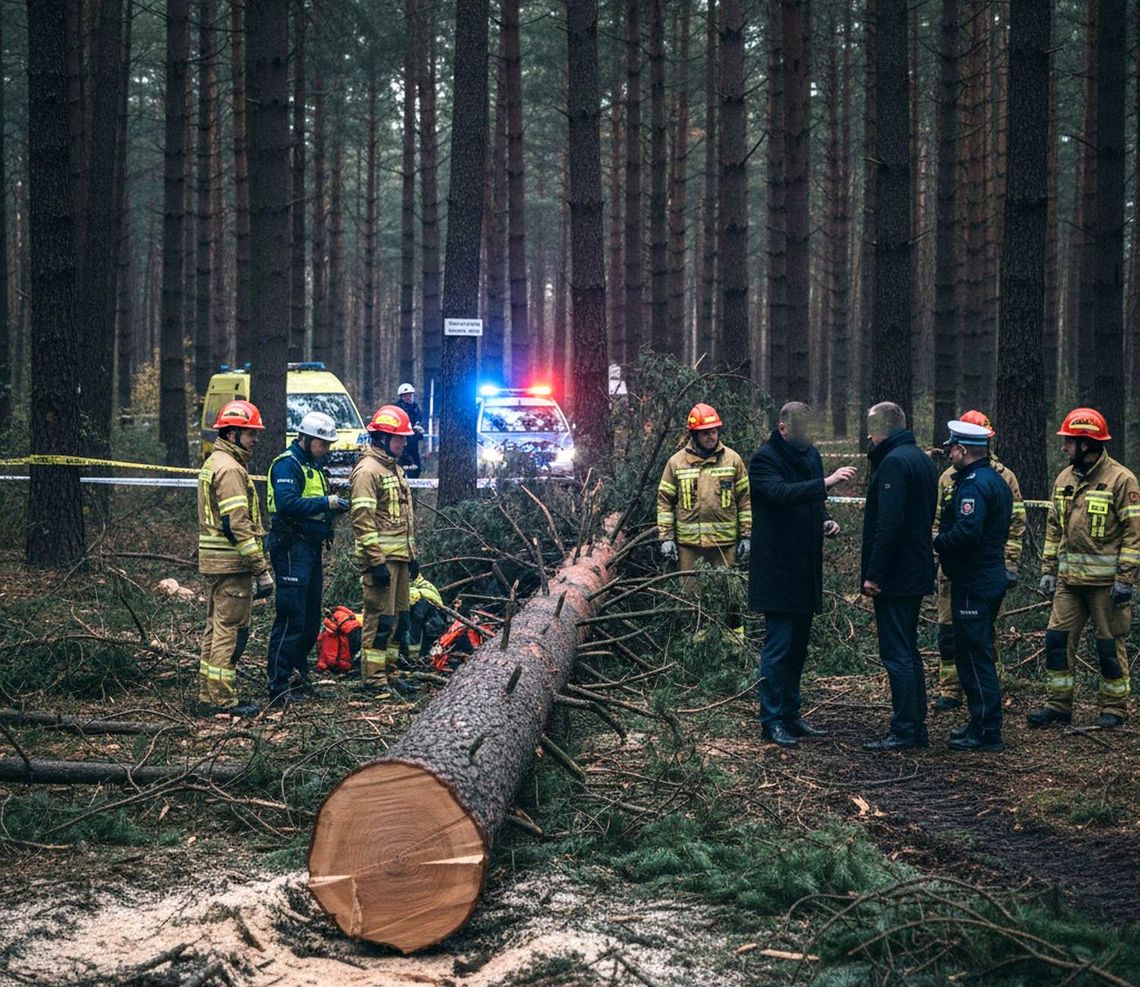 Tragiczny wypadek w lesie. Zginął pilarz