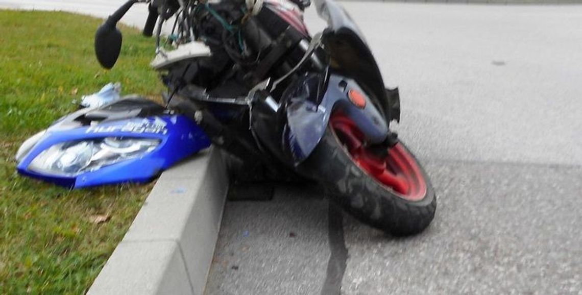 Uderzył prosto w motorower