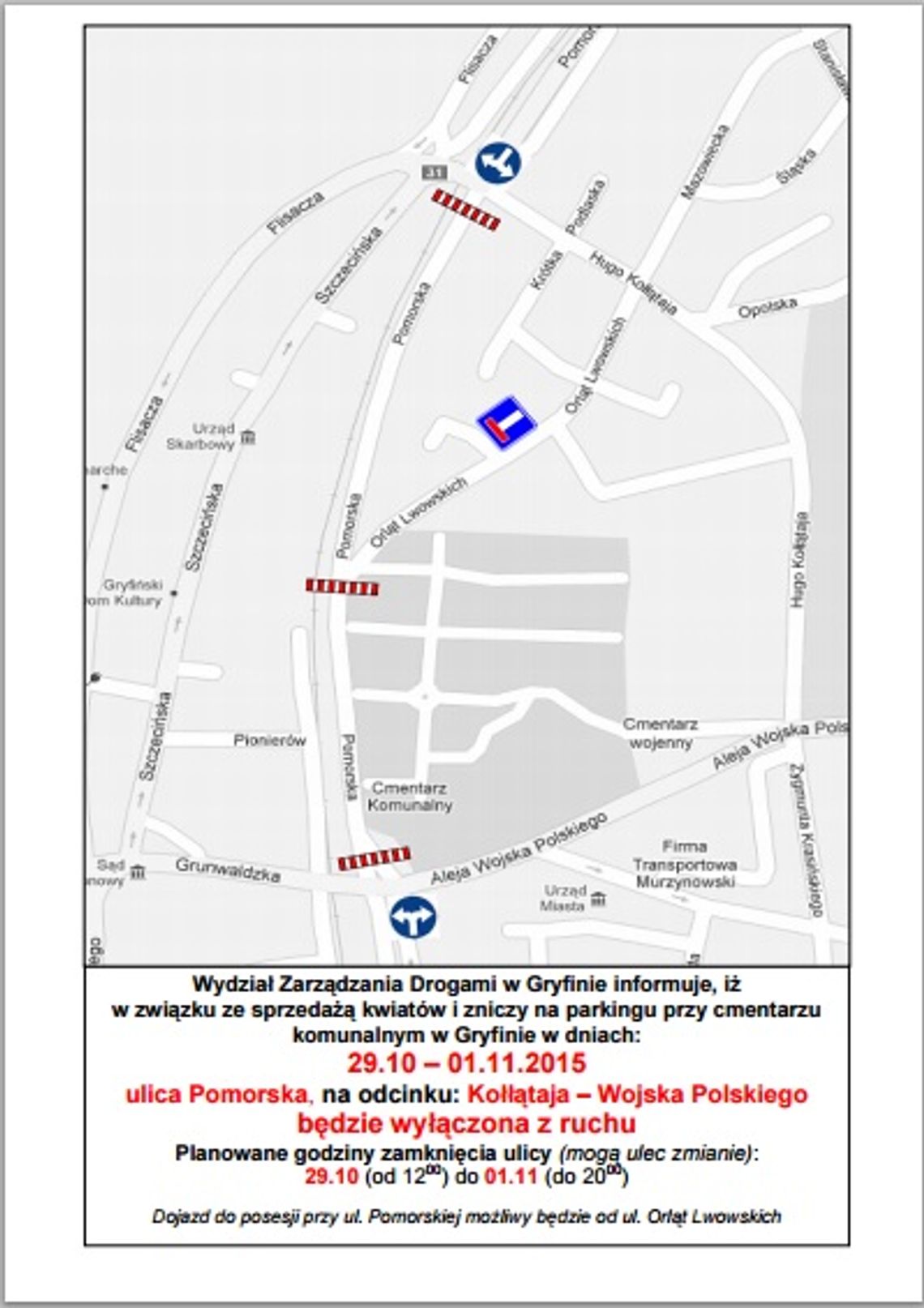 Uwaga! Zmiana organizacji ruchu Uwaga! Zmiana organizacji ruchu