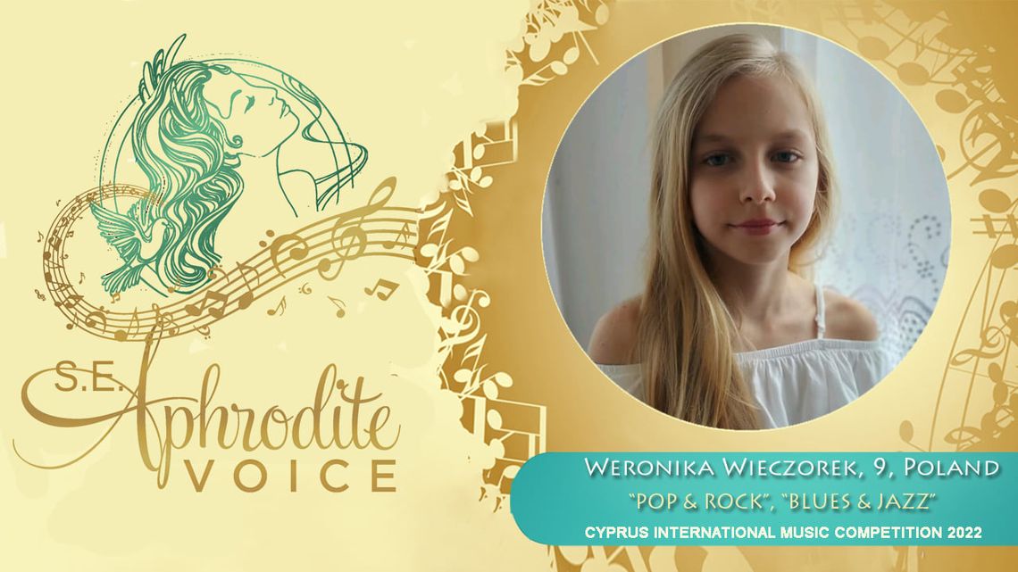 Weronika Wieczorek laureatką w konkursie „Aphrodite Voice 2022”