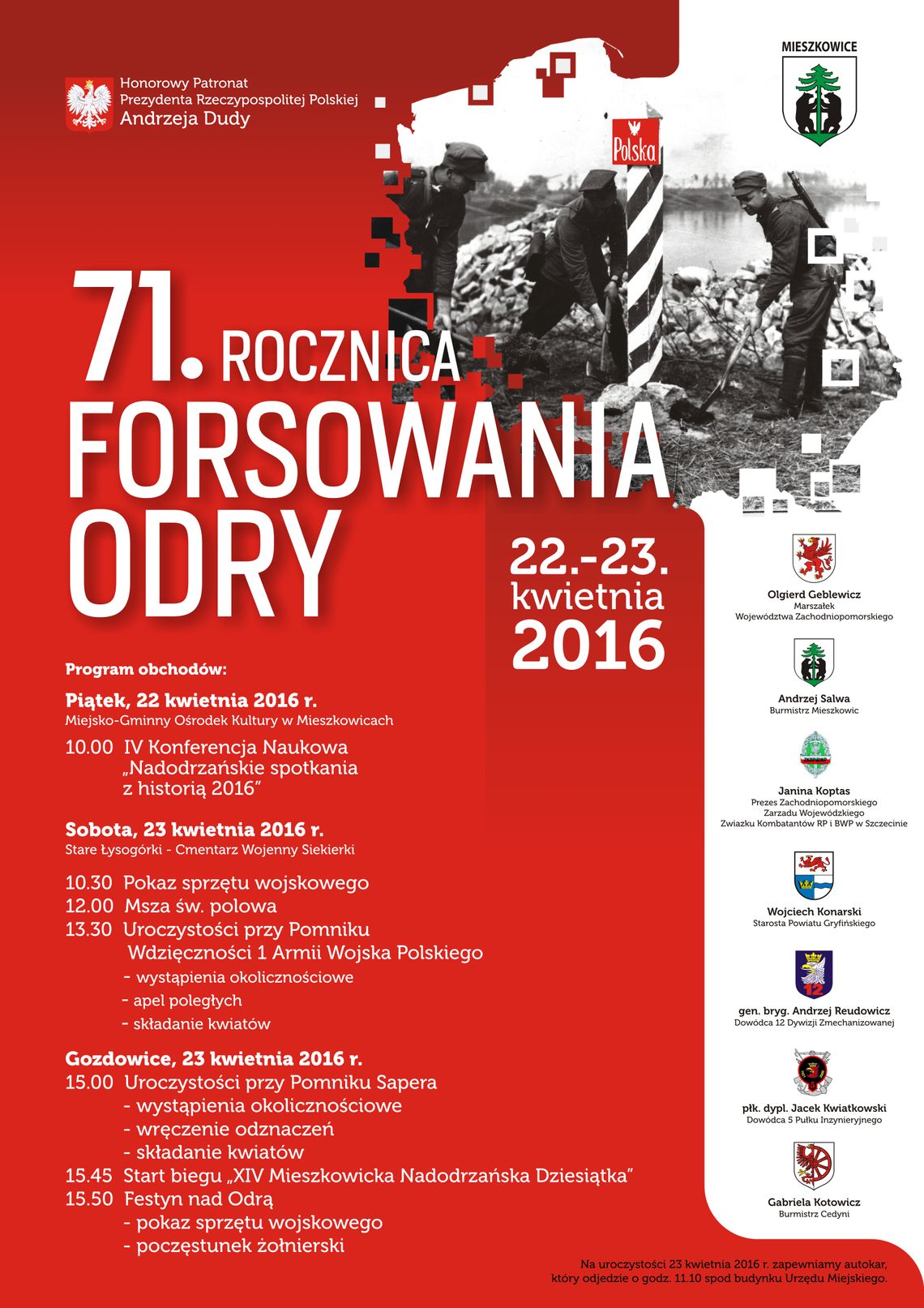 Weź udział w uroczystościach 71. rocznicy forsowania Odry Weź udział w uroczystościach 71. rocznicy forsowania Odry