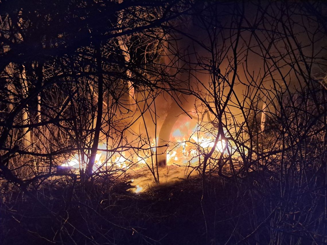 Wieczorny pożar sterty opon [ZDJĘCIA]