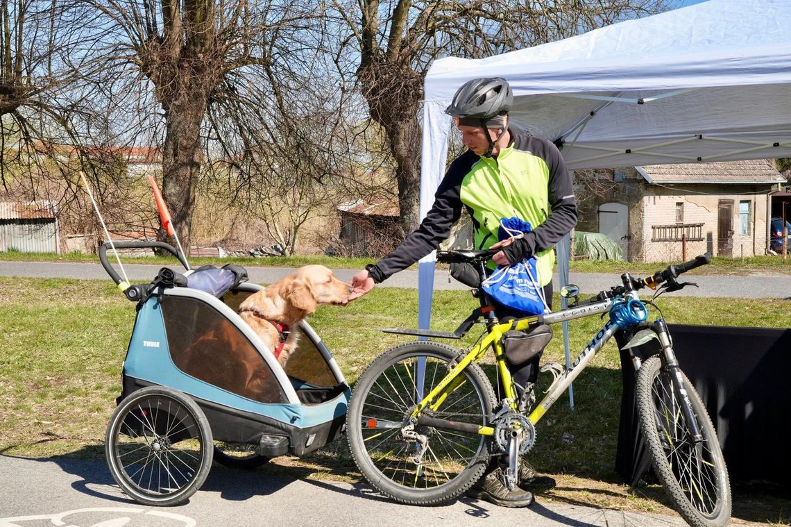Wielu rowerzystów i... pies. Piknik na otwarcie ścieżek rowerowych w gminie Gryfino