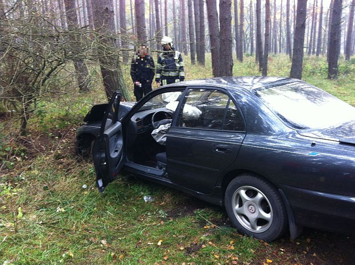 Wypadł z drogi i uderzył w drzewo