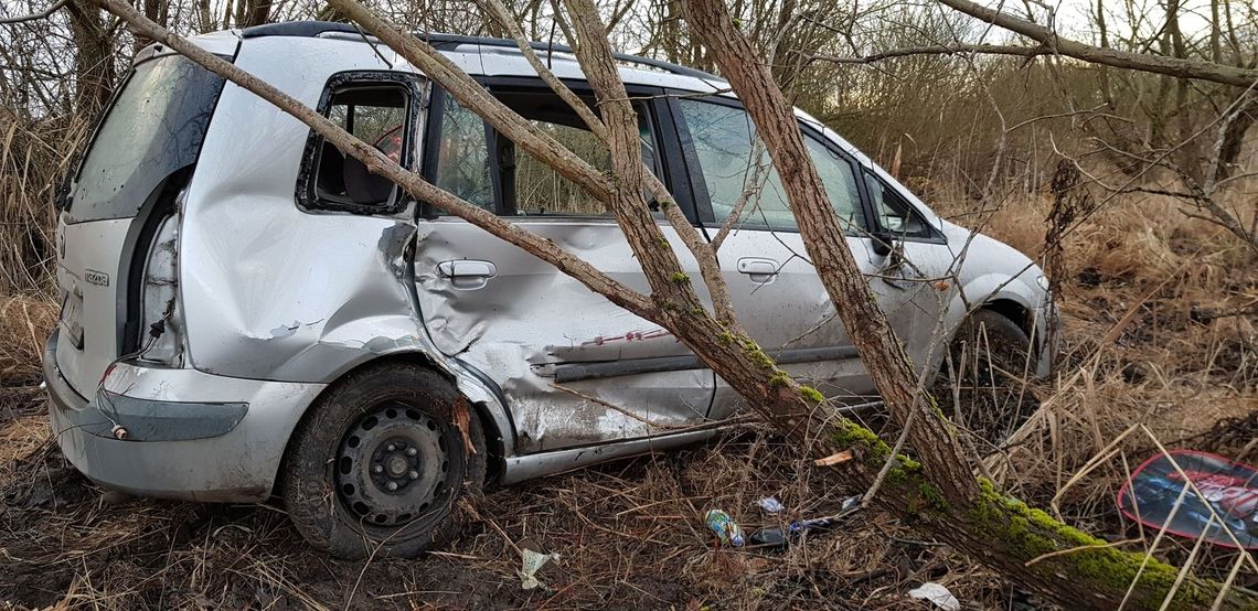 Wypadł z drogi i uderzył w drzewo Wypadł z drogi i uderzył w drzewo