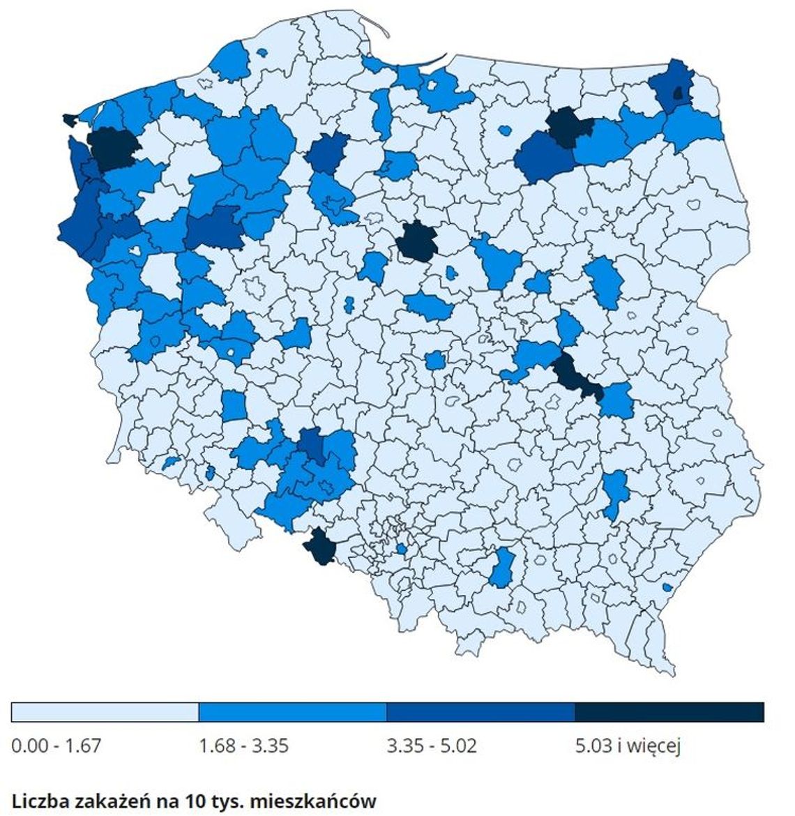 Zakażenia w powiecie gryfińskim z jednym z najwyższych wskaźników w kraju Zakażenia w powiecie gryfińskim z jednym z najwyższych wskaźników w kraju