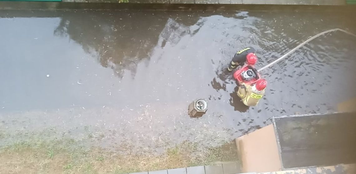 Zalane klatki i piwnice. Ze skutkami ulewy walczą mieszkańcy i strażacy [FOTO, WIDEO]