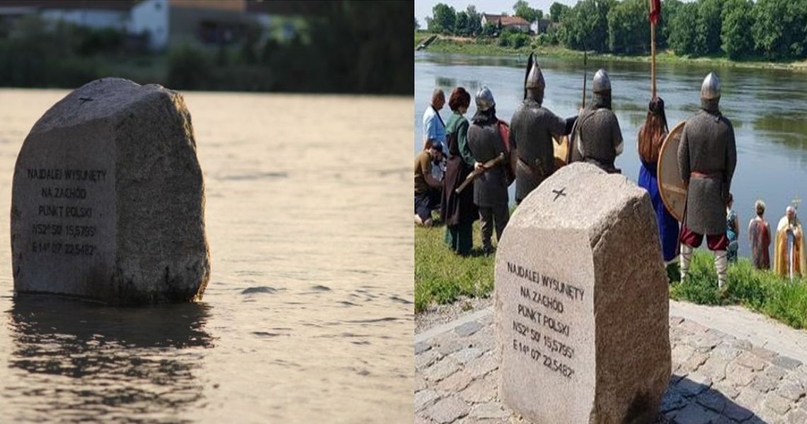 Zalany pomnik najdalej na zachód w Polsce. Odra przesuwa granice?