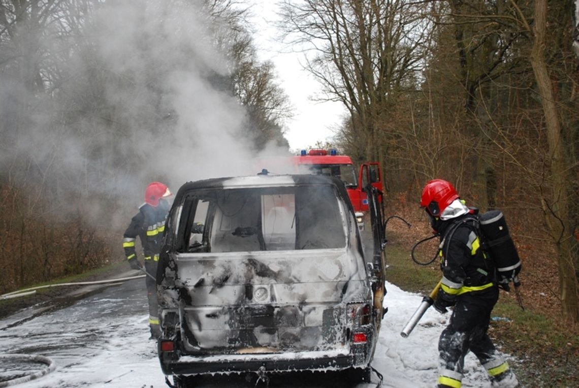 Zapalił się bus podczas jazdy