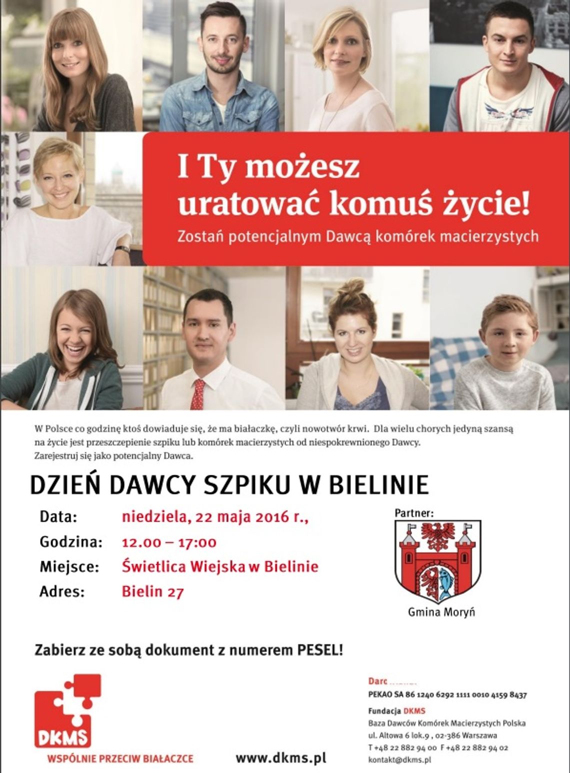 Zaprasza na dzień dawcy szpiku