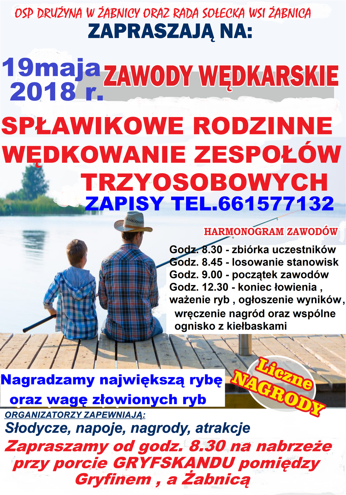 Zapraszają na zawody wędkarskie w najbliższą sobotę