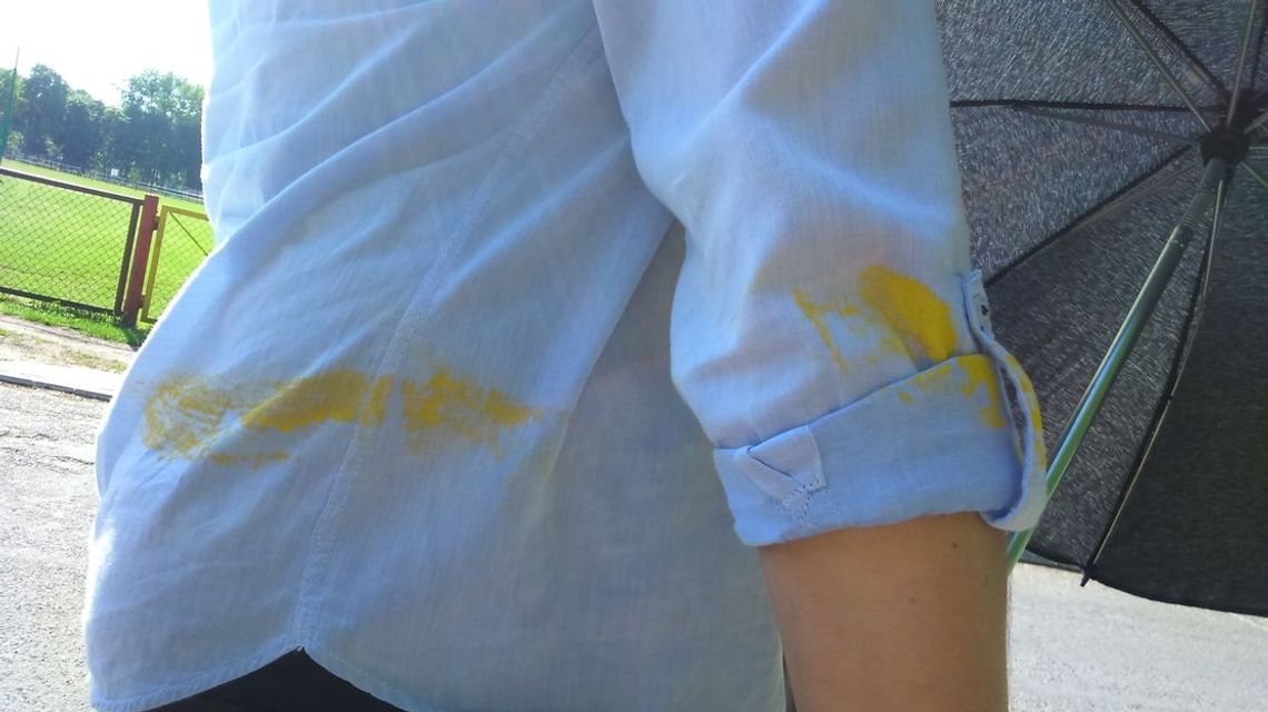Zniszczyli gryfiniance bluzkę podczas malowania barierek