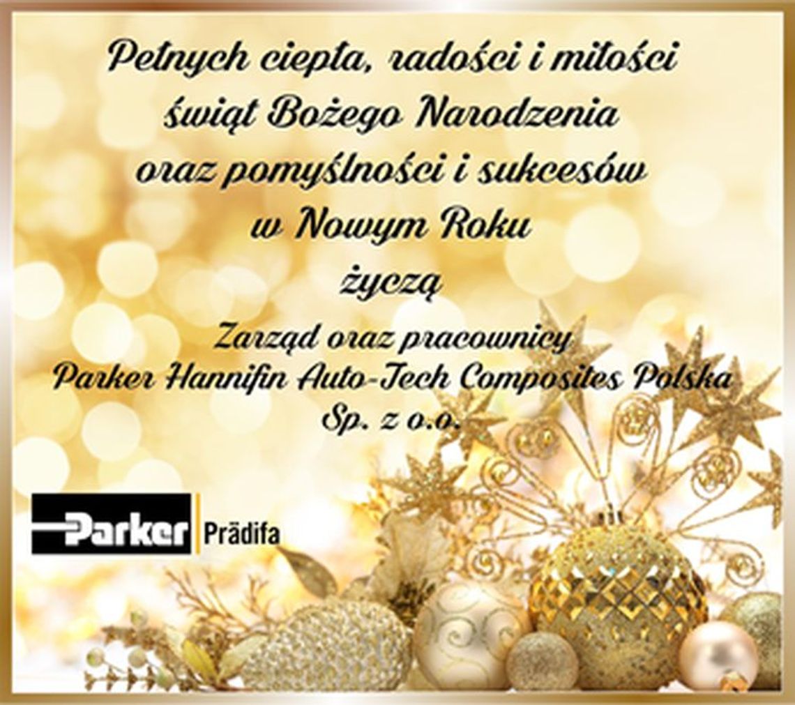 Życzenia od Parker Hannifin Auto-Tech Composites Polska 